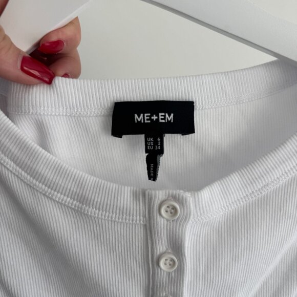 ME + EM - White Button Down Rib Vest/Tank - Picture 3 of 4